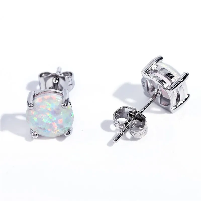 Fire Opal Studs