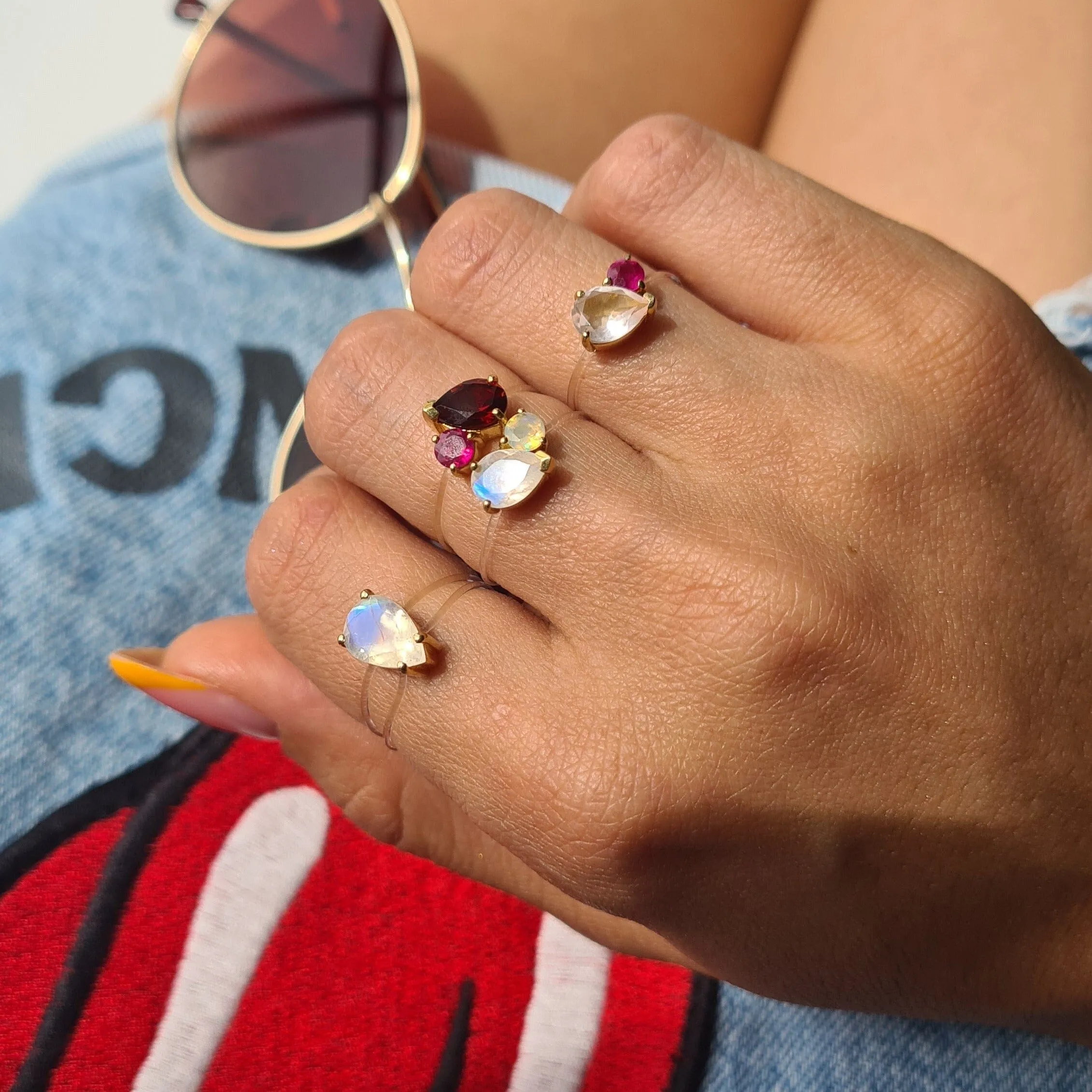 Floating Ring - Toi Et Moi Moonstone & Opal