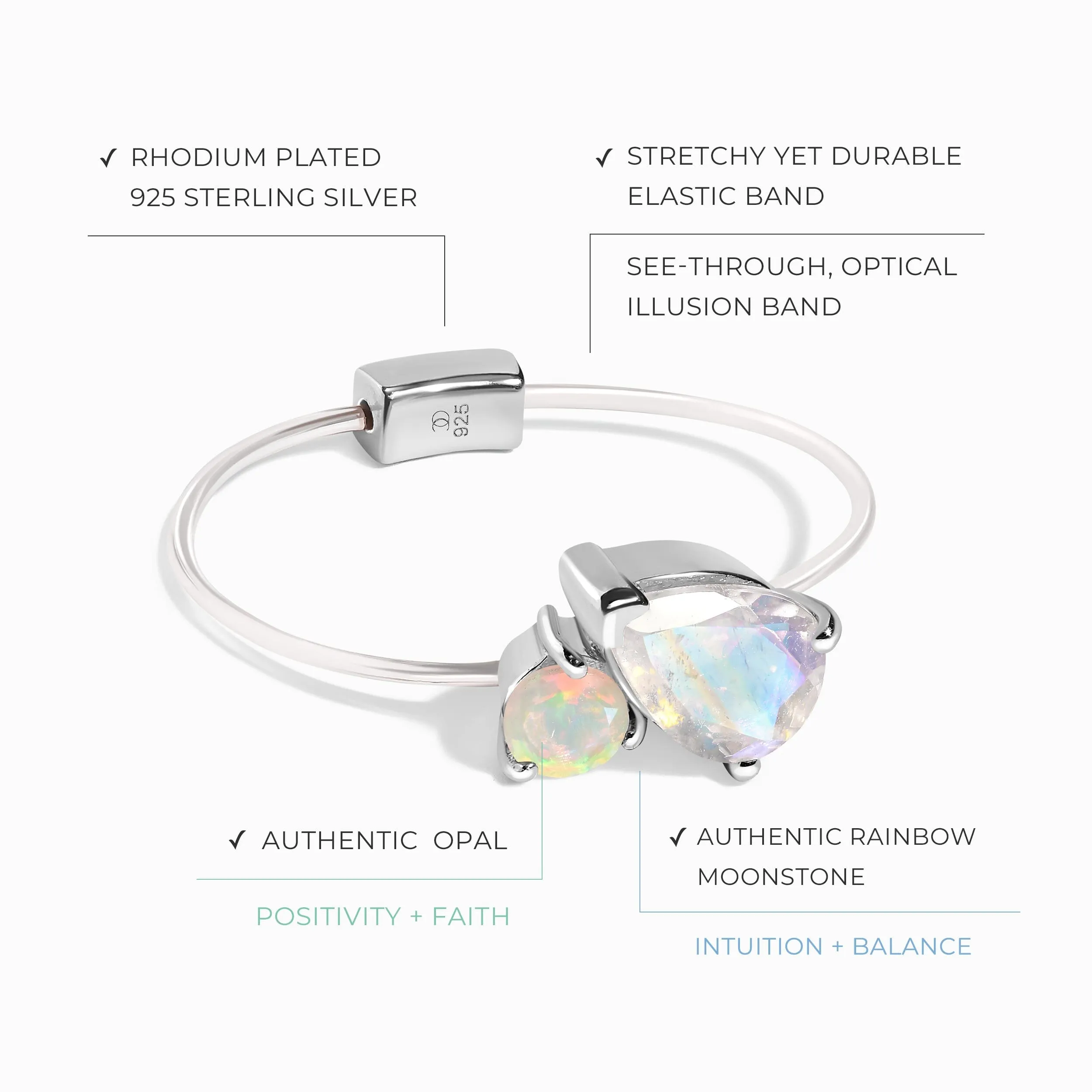 Floating Ring - Toi Et Moi Moonstone & Opal