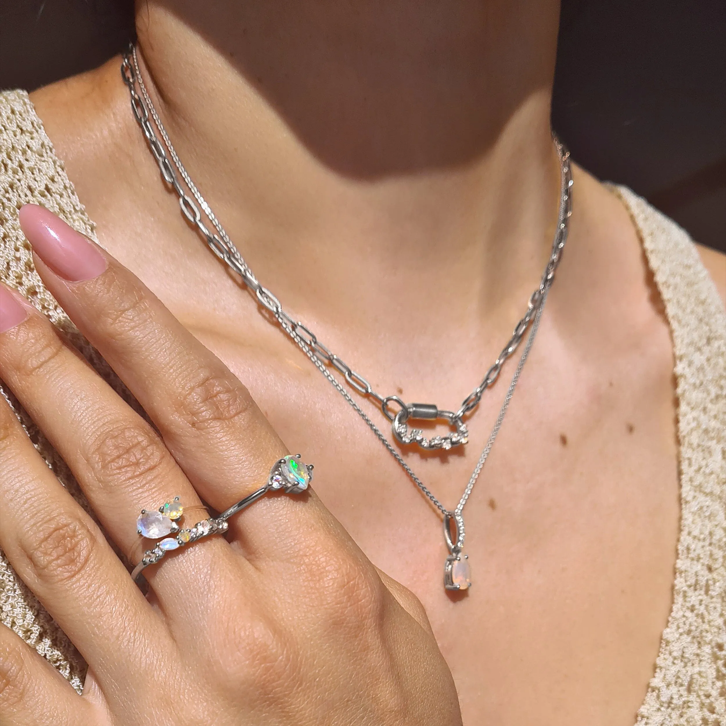 Floating Ring - Toi Et Moi Moonstone & Opal