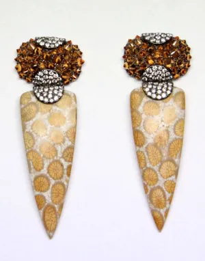Garnet and Coral Earrings