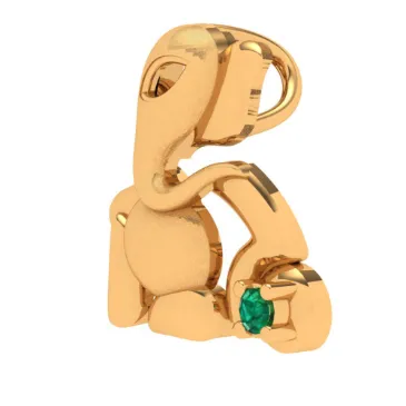 Gemstone-laced Ganesha 22k Gold Pendant For Women