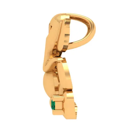 Gemstone-laced Ganesha 22k Gold Pendant For Women
