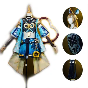 Genshin Impact Kirara Cosplay Costume Anime Nekomata Dress Halloween Exhibition Suit