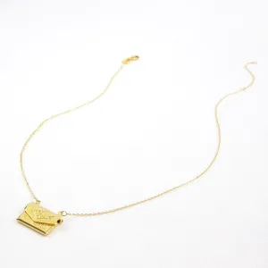 Gold Envelope Locket Necklace