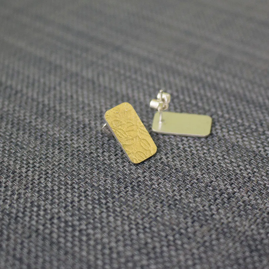 Golden Vines Tag Stud Earrings