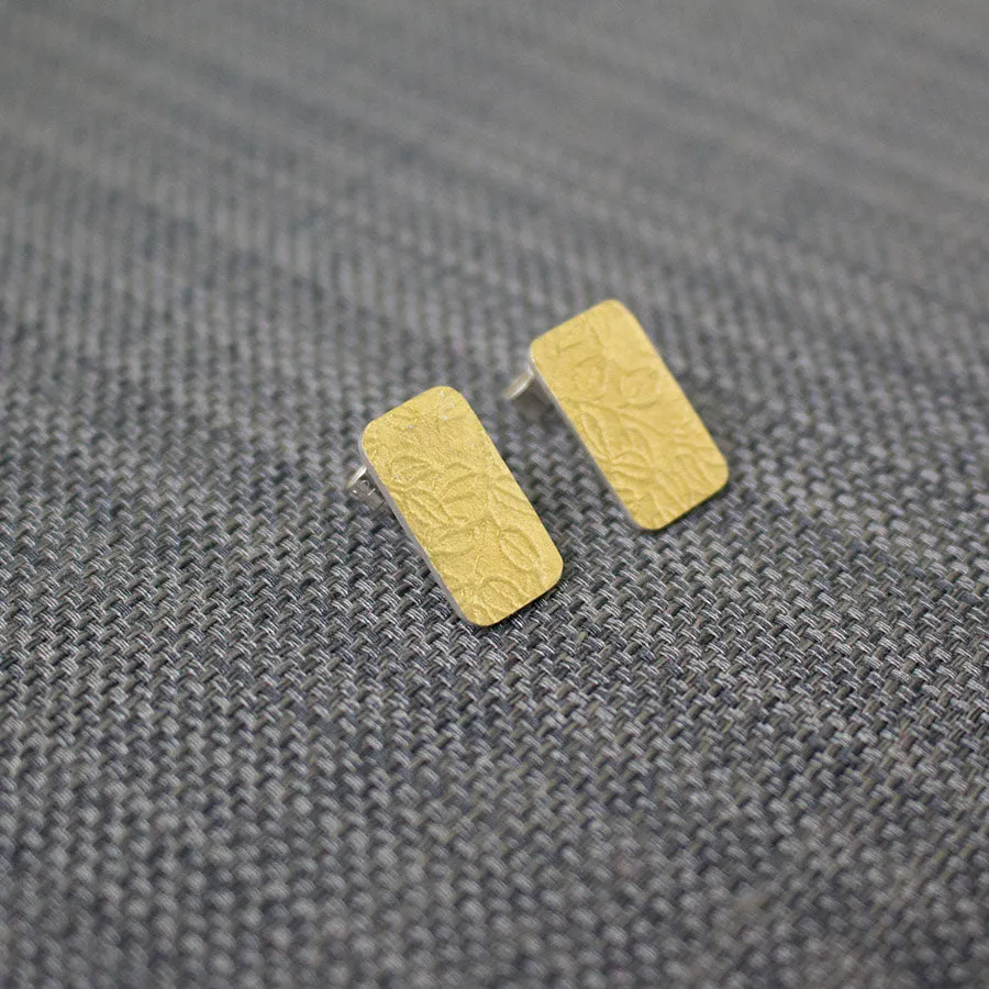 Golden Vines Tag Stud Earrings