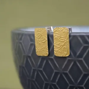 Golden Vines Tag Stud Earrings