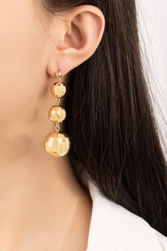 Graduate disco balls drop earrings