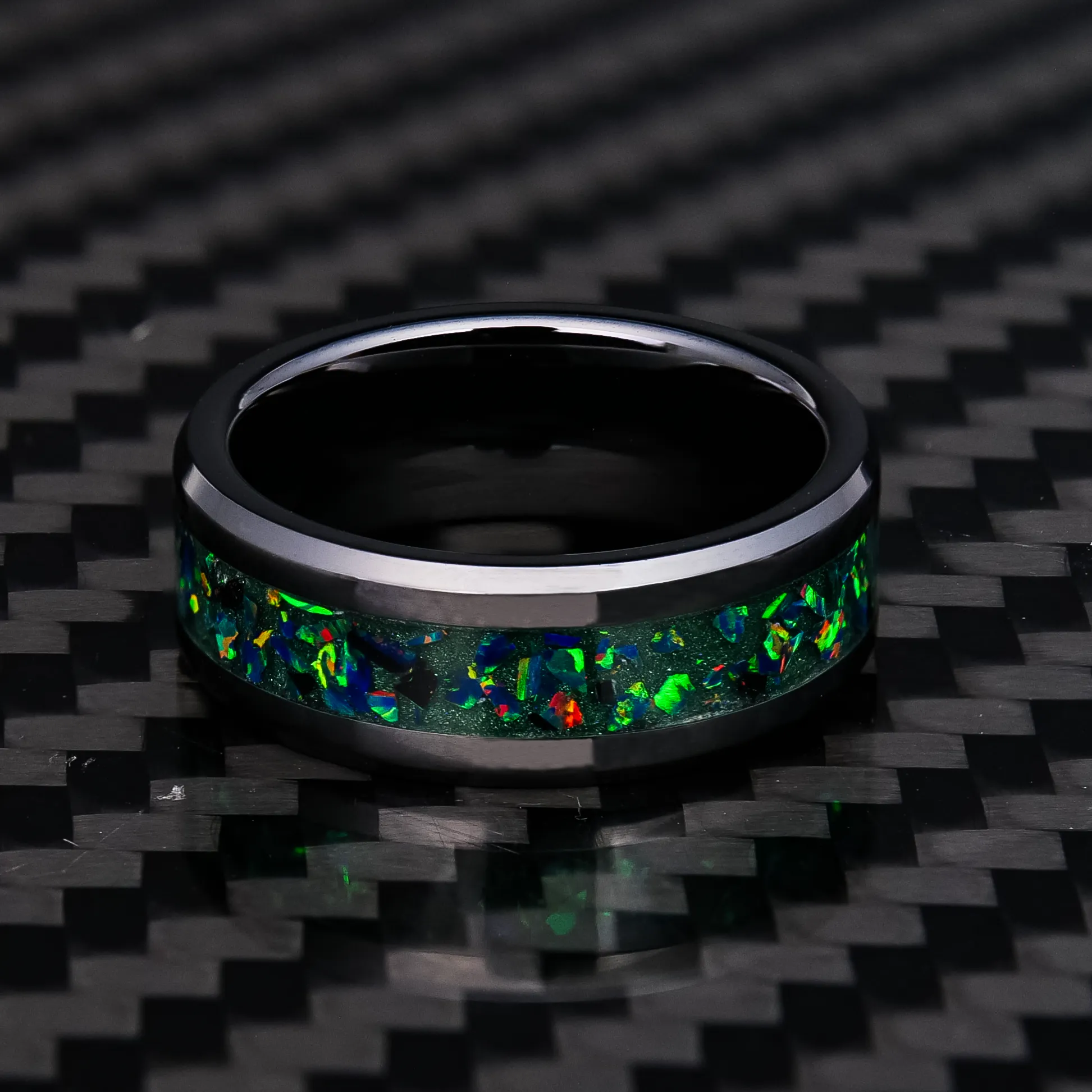 Green Dragon Scale Opal Glowstone Ring