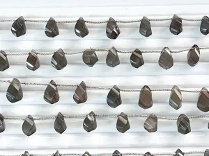 Grey moonstone twisted shape faceted Drops
