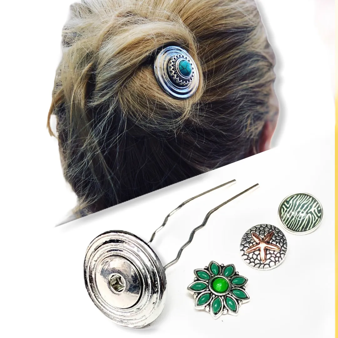 Hairfork Plate - Hairaccessories - incl. 3 gratis buttons naar keuze