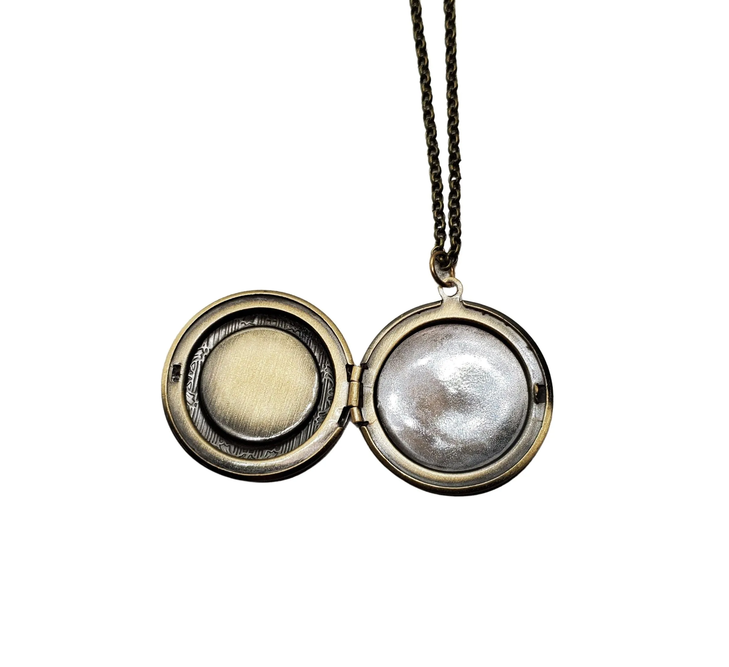 Handmade Hand-Stamped Oxidized Brass Lucky Locket Necklace