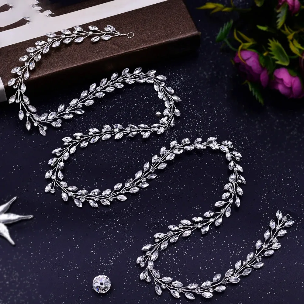 Handmade Pearl Hair Hoop Bridal Elegant Alloy Leaf Hairbands