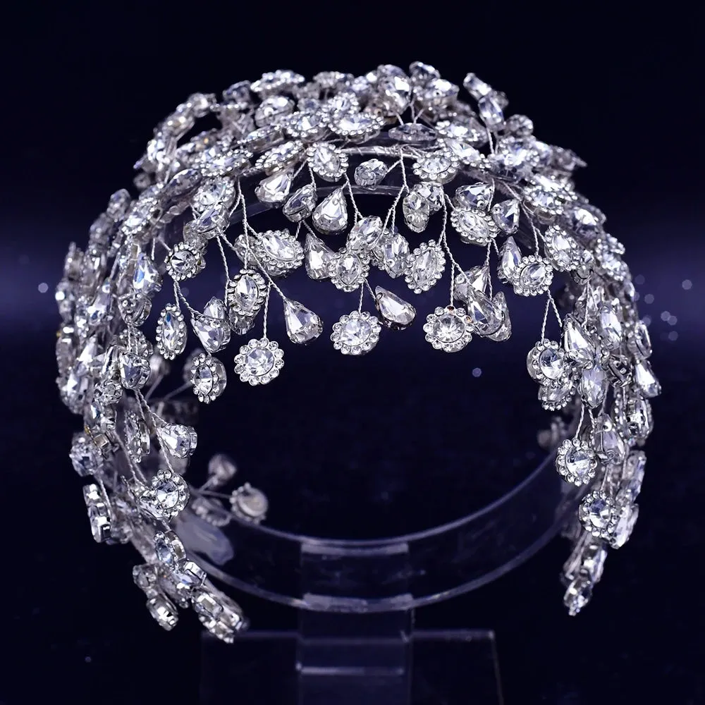 Handmade Pearl Hair Hoop Bridal Elegant Alloy Leaf Hairbands
