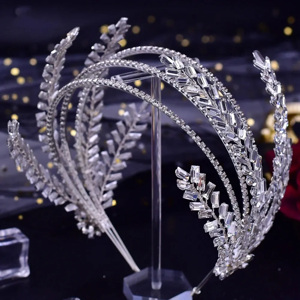 Handmade Pearl Hair Hoop Bridal Elegant Alloy Leaf Hairbands