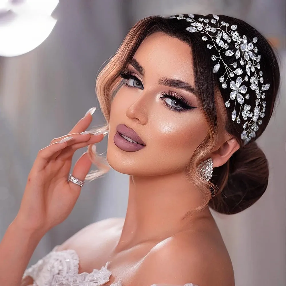 Handmade Rhinestone Bride Headband: Exquisite Wedding Hair Accessory