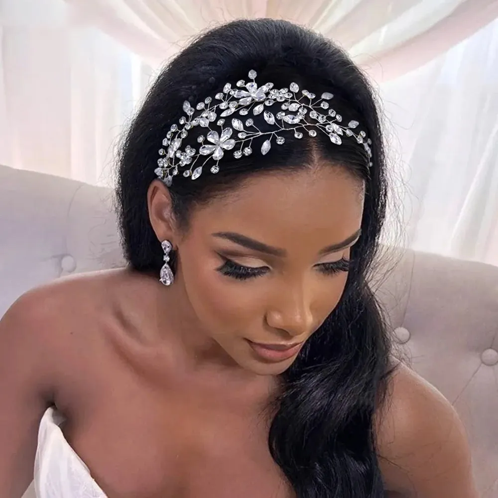 Handmade Rhinestone Bride Headband: Exquisite Wedding Hair Accessory