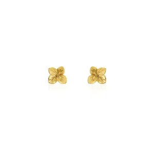 Hydrangea Stud Earrings - Gold