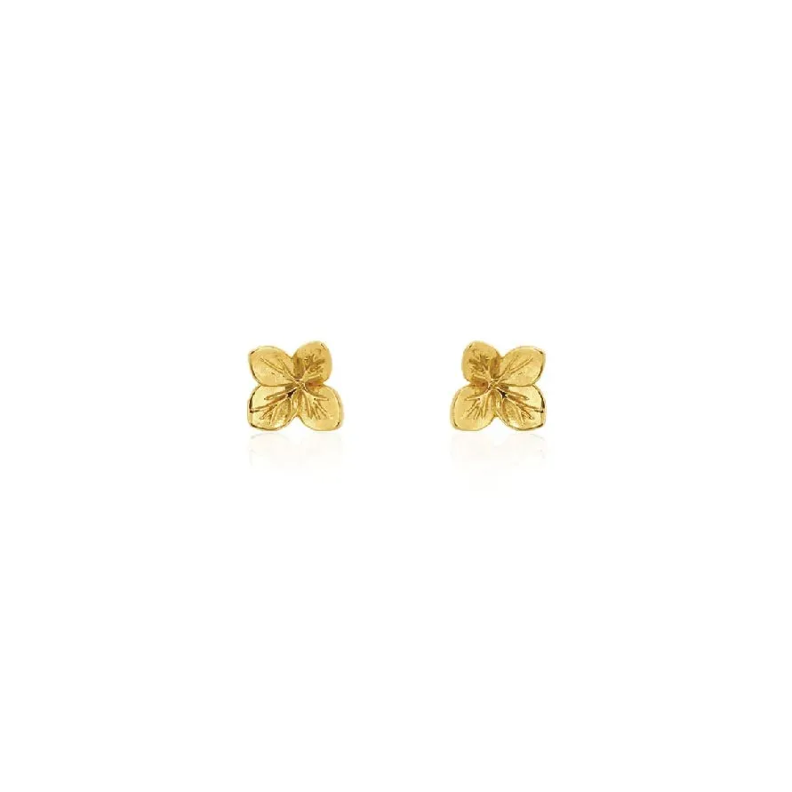 Hydrangea Stud Earrings - Gold
