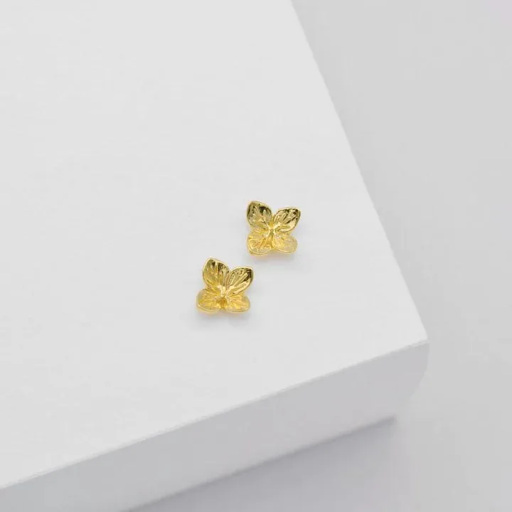 Hydrangea Stud Earrings - Gold