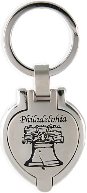 KRPH02 Key Ring Pewter Locket Philadelphia Liberty Bell
