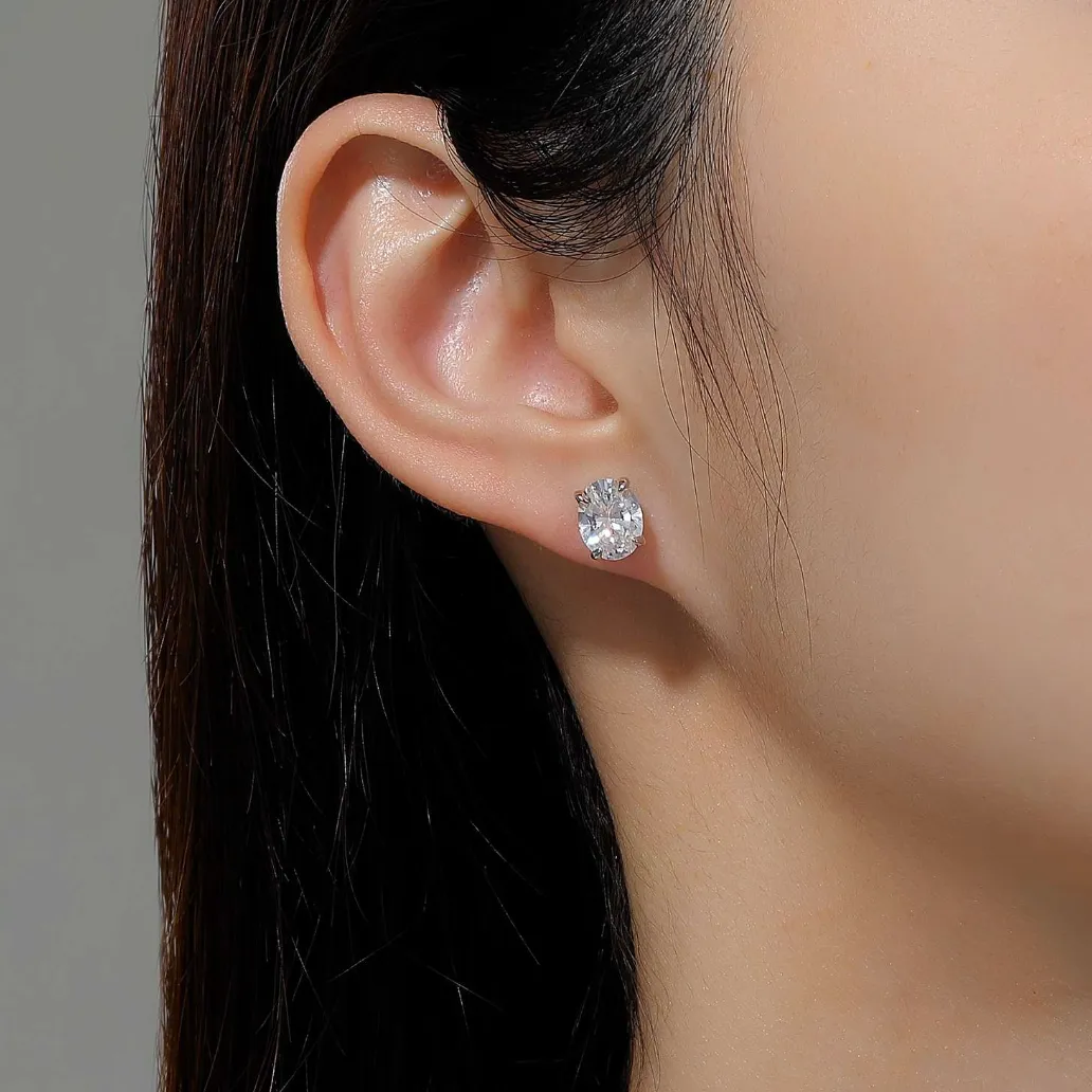 LaFonn Oval Solitaire Stud Earrings