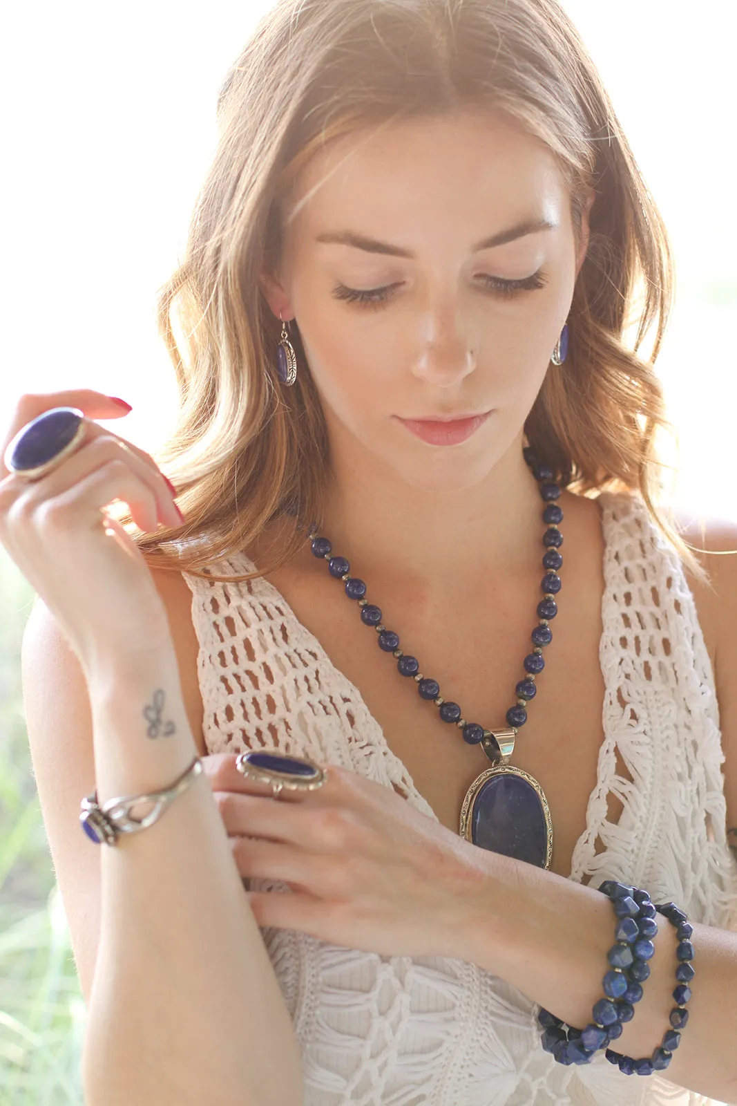Lapis Lazuli 20" Bead Necklace