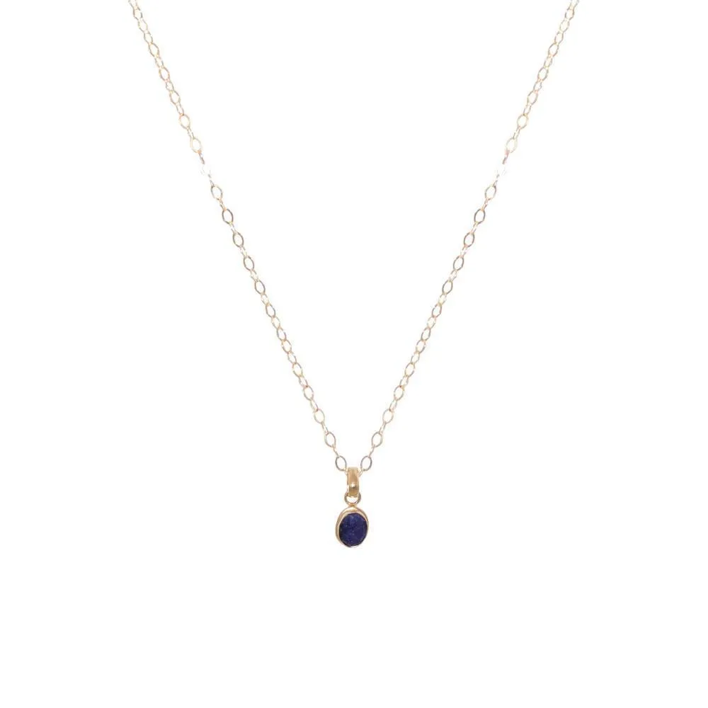 Lapis lazuli gold filled small drop pendant