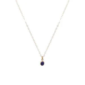 Lapis lazuli gold filled small drop pendant