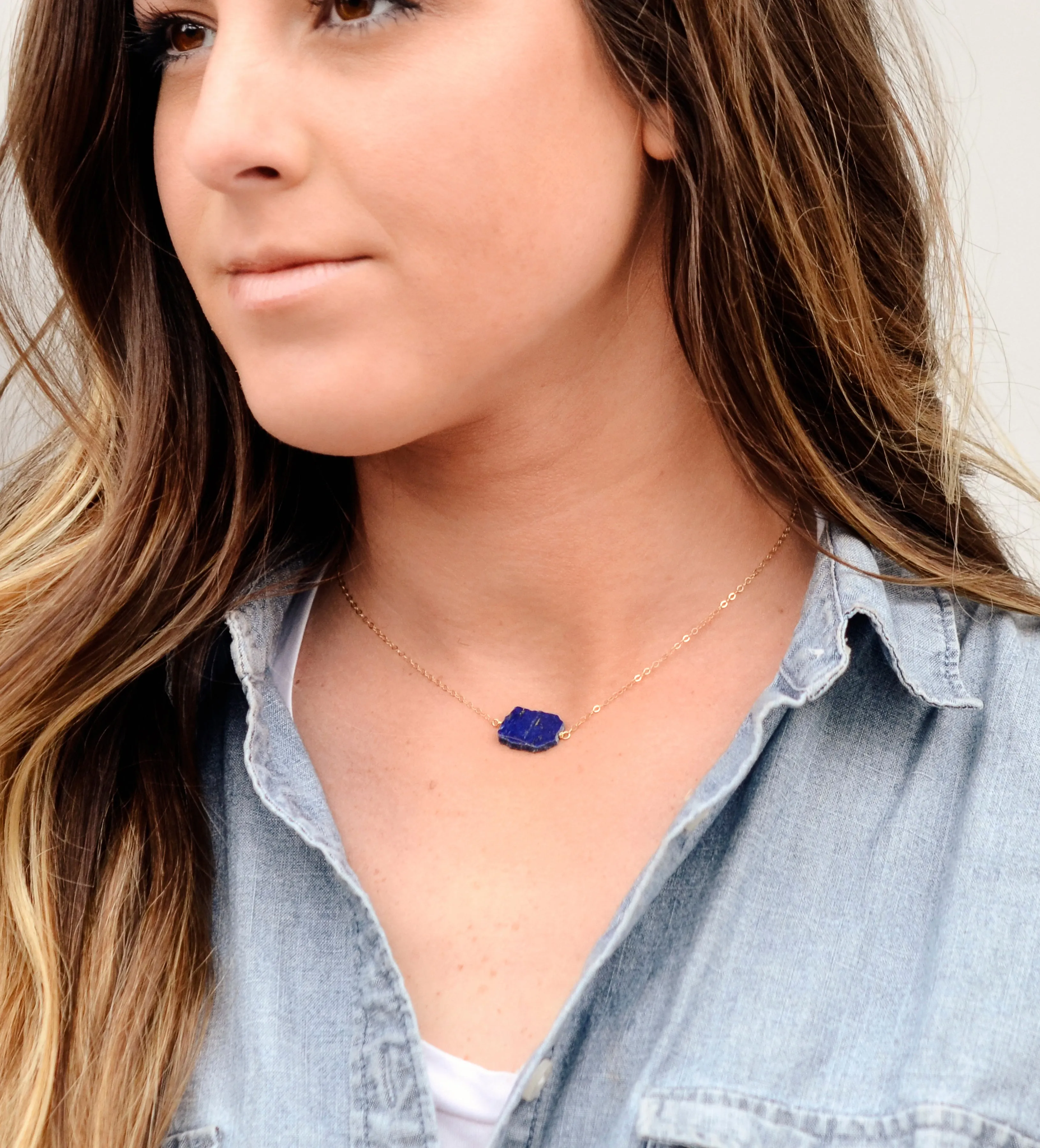 Lapis Lazuli Slice Necklace