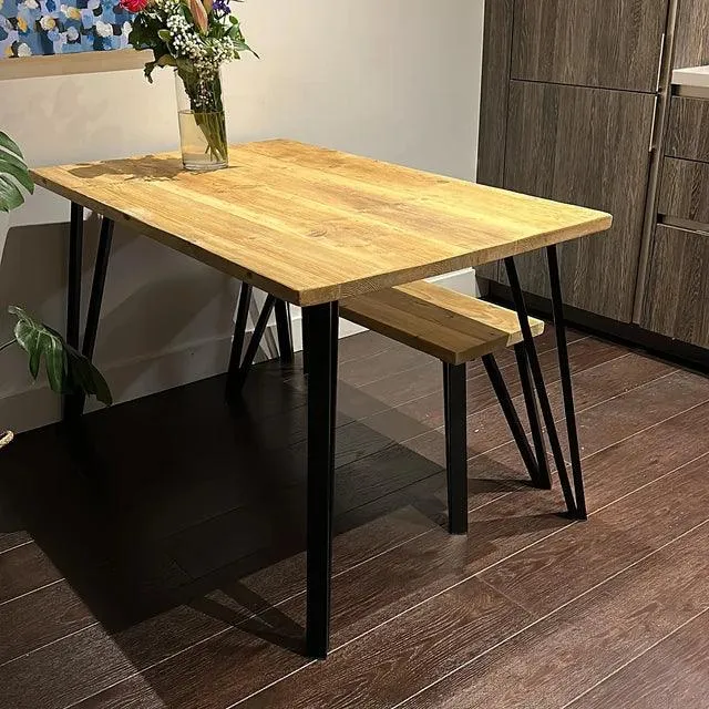LEON: Reclaimed Hairpin Box-Leg Dining Table