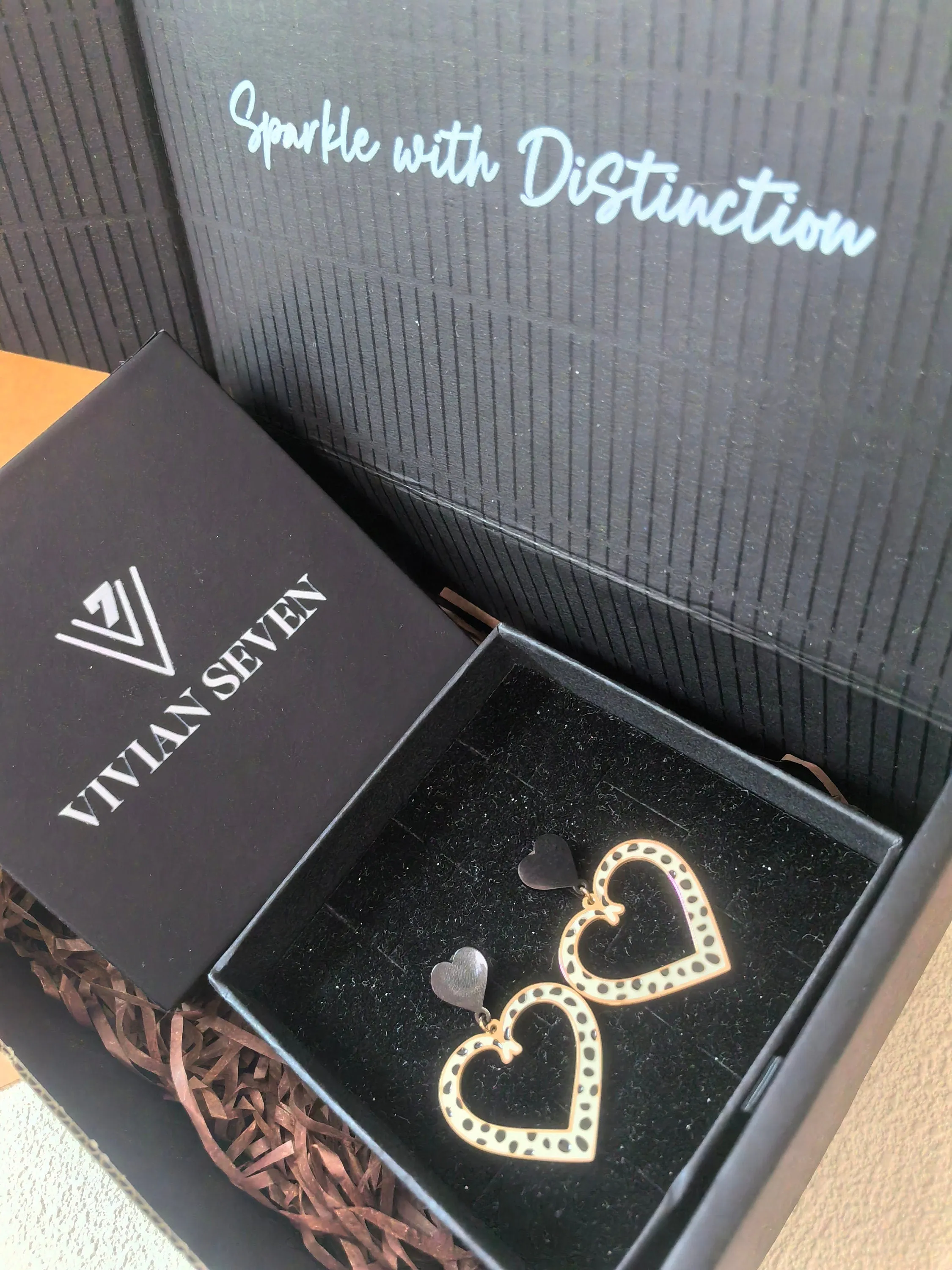 Love Double Heart Titanium steel Drop Statement Earrings