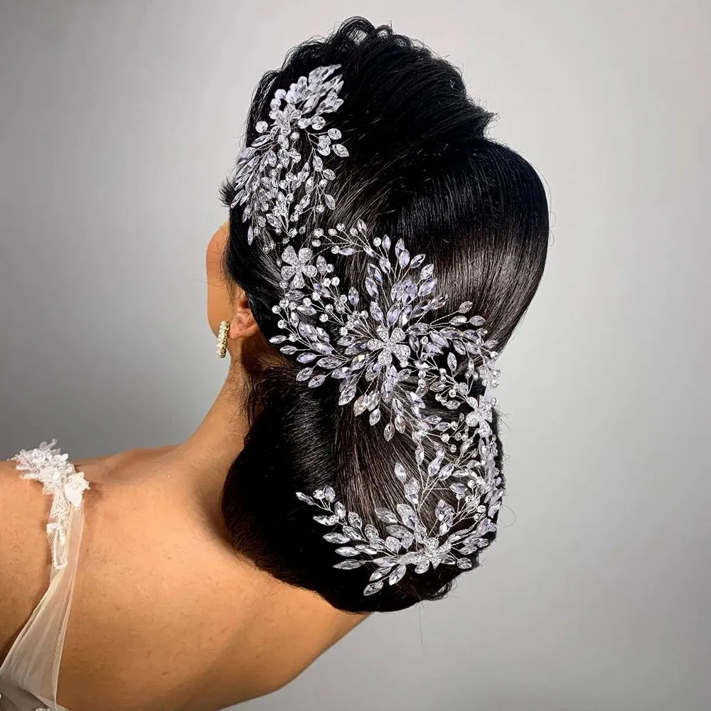 Luxury Rhinestone Flower Headband for the Bride