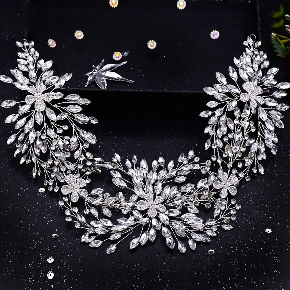 Luxury Rhinestone Flower Headband for the Bride