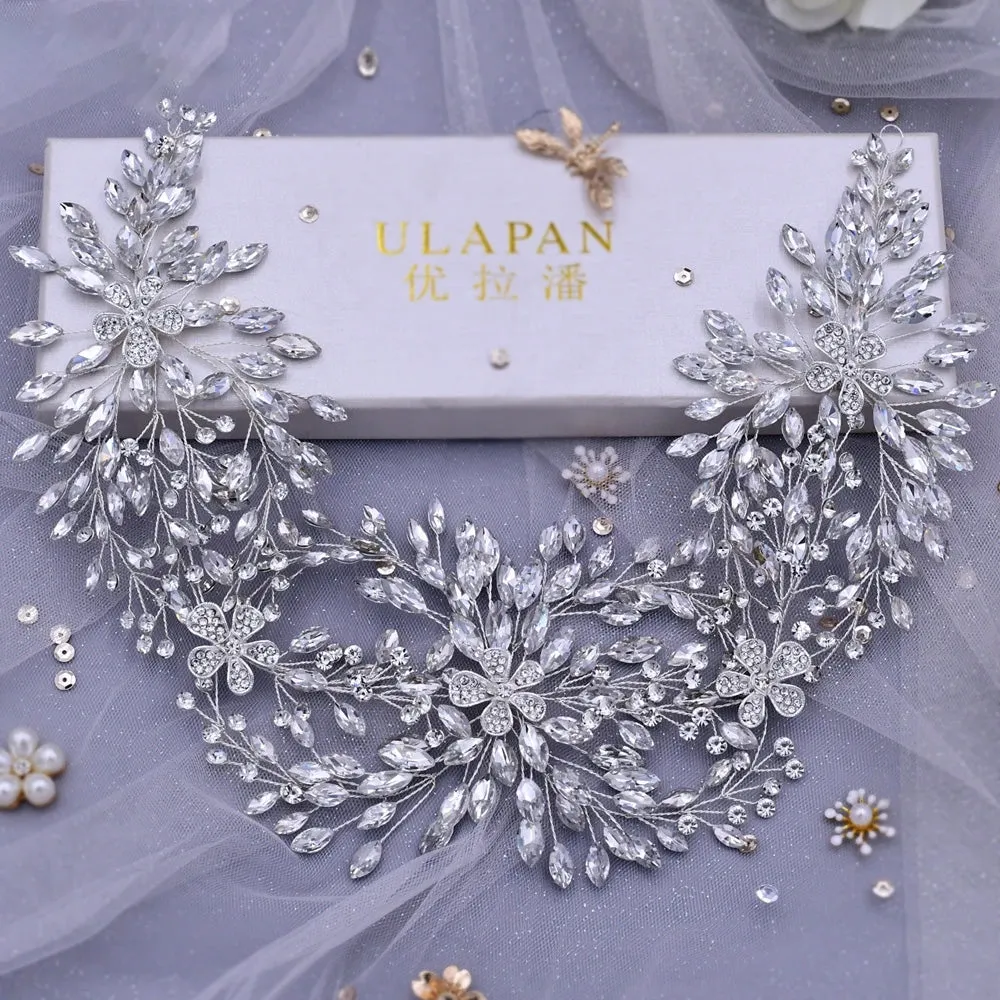 Luxury Rhinestone Flower Headband for the Bride