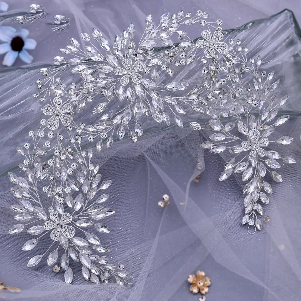 Luxury Rhinestone Flower Headband for the Bride