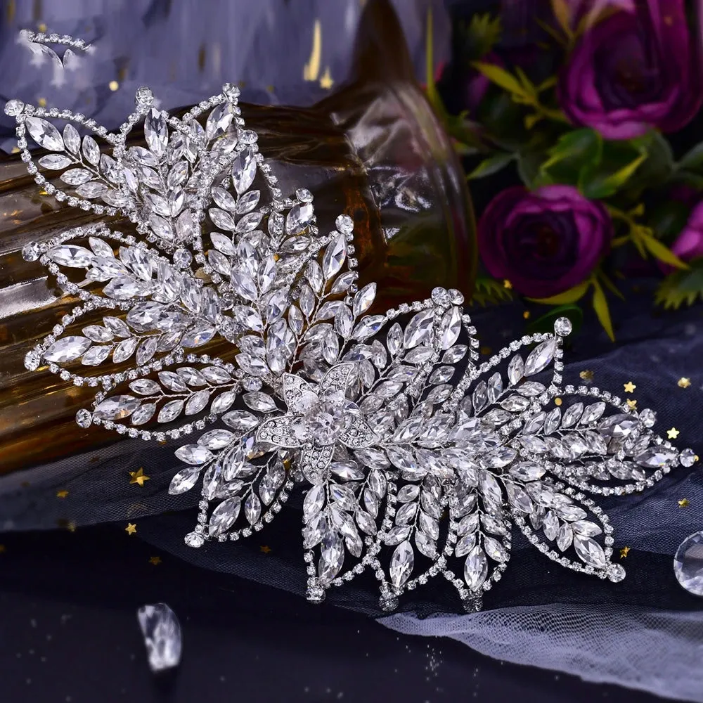 Luxury Rhinestone Flower Headband for the Bride