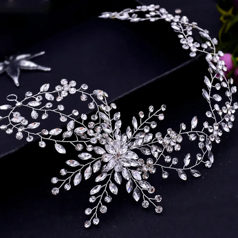 Luxury Rhinestone Flower Headband for the Bride