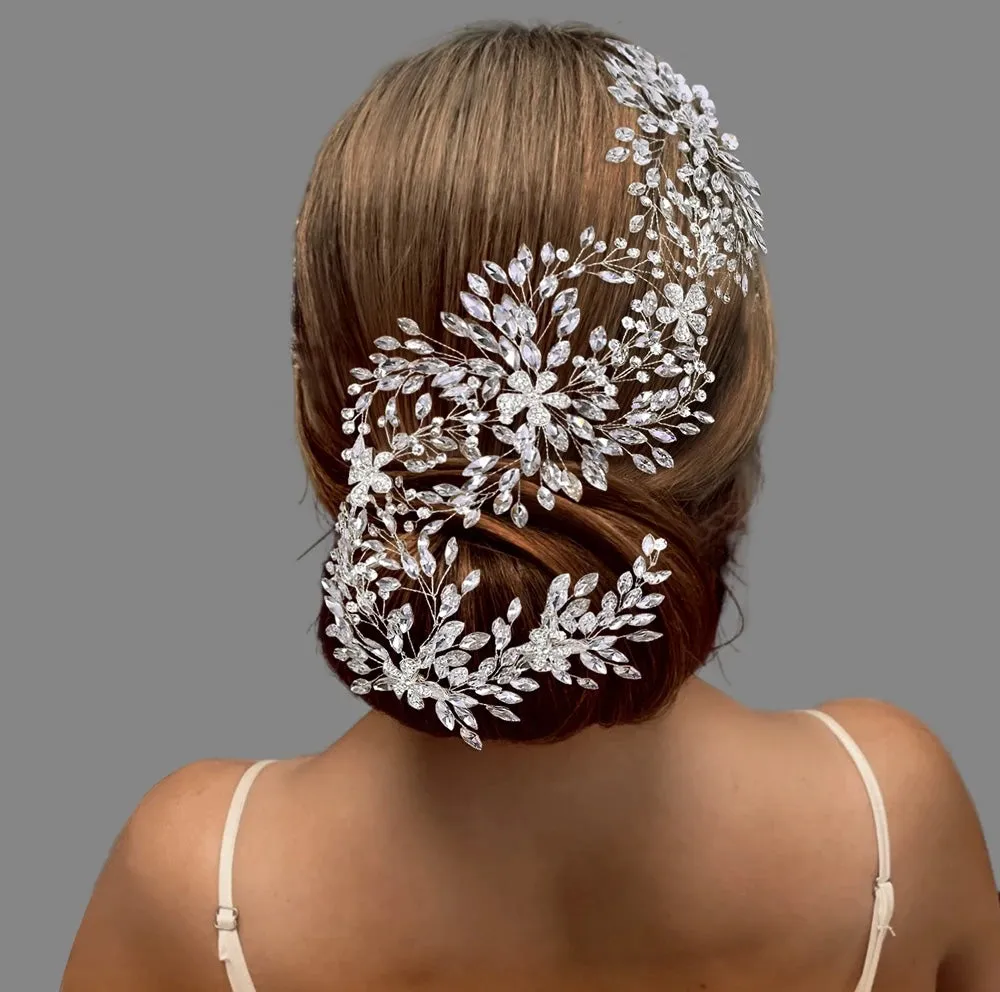 Luxury Rhinestone Flower Headband for the Bride