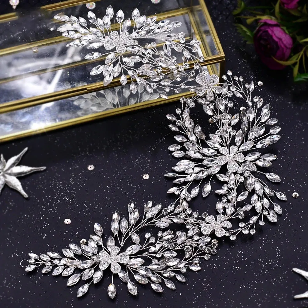 Luxury Rhinestone Flower Headband for the Bride