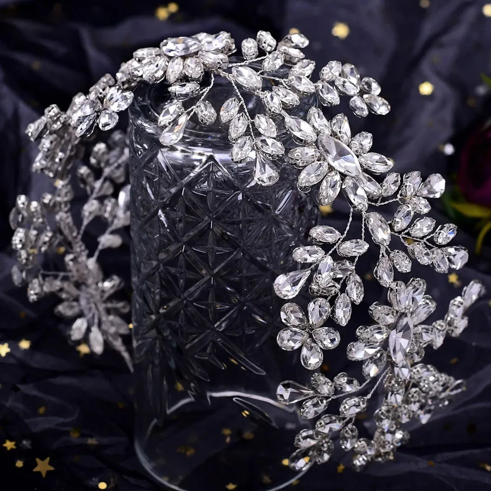 Luxury Rhinestone Flower Headband for the Bride
