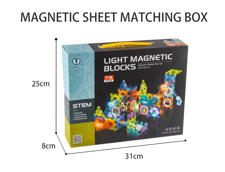 Magnetic Tiles 75pcs Light Magnetic 3D Educational Building Blocks Set Toys For Kids