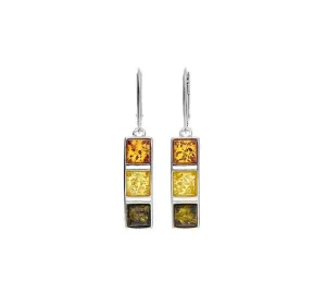 MILENA Drop Elegant Amber Silver Earrings