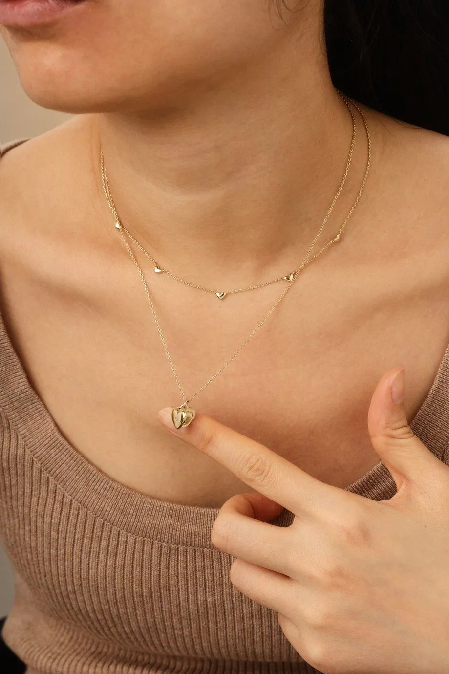 MINI HEART LOCKET NECKLACE WITH CZ