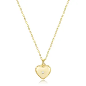 MINI HEART LOCKET NECKLACE WITH CZ