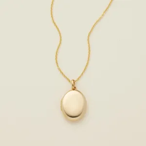 Mini Oval Locket Necklace