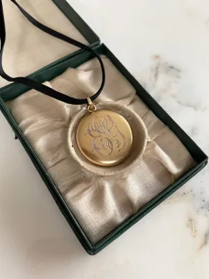 Monogram Victorian Locket Necklace