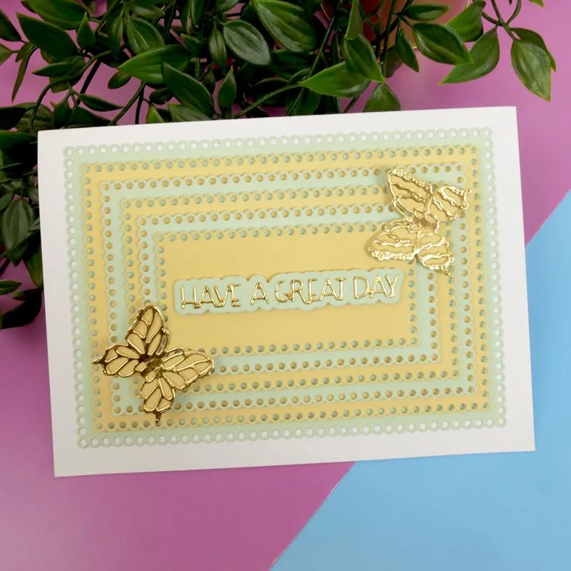 Moonstone Dies - Scalloped Dots Nesting Dies - Rectangles
