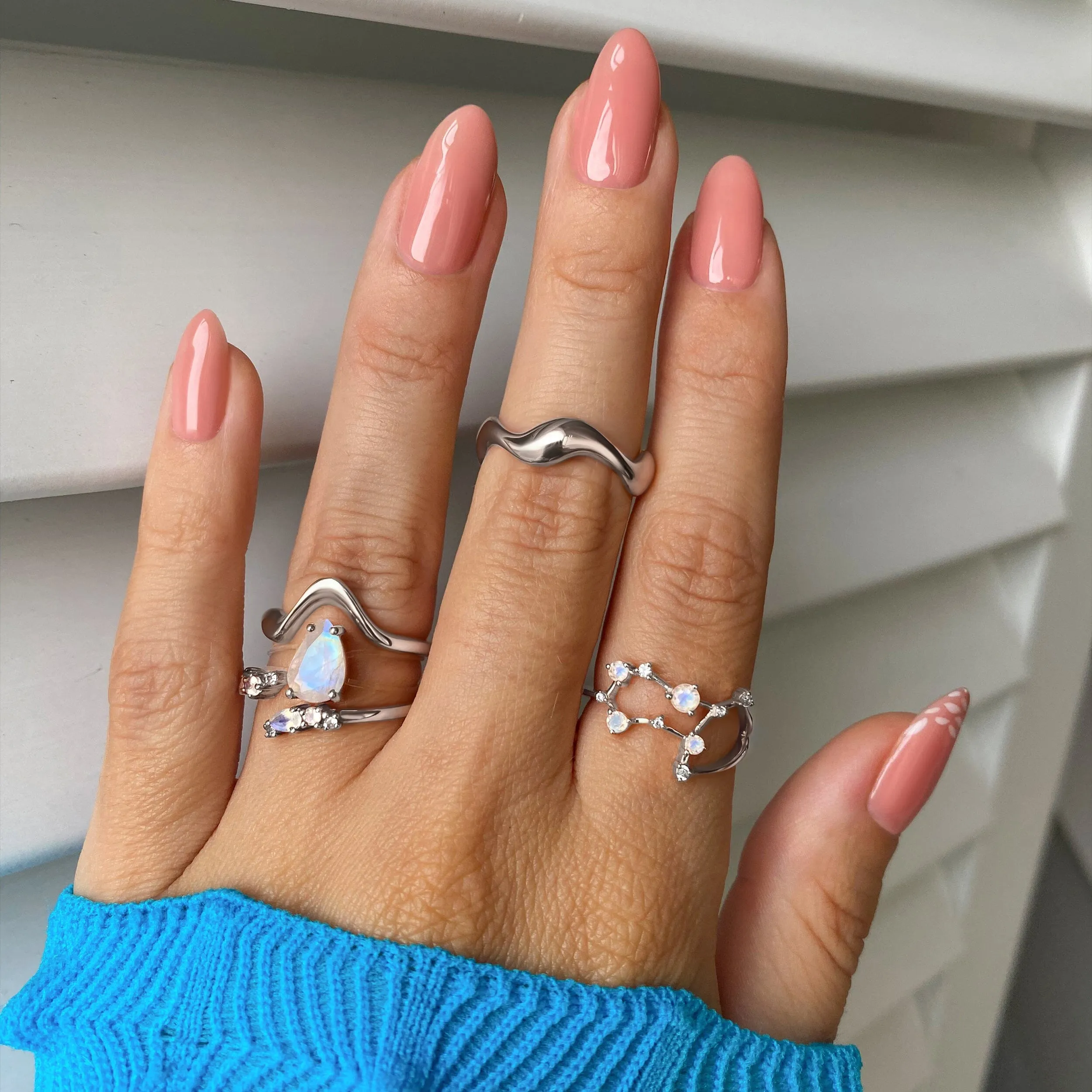 Moonstone Ring Floating Sway - June Birthstone